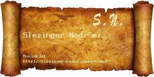 Slezinger Noémi névjegykártya